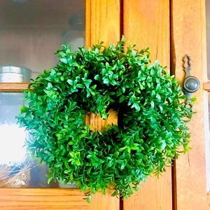 Farmhouse floral wreath faux fake florals tiered tray home decor